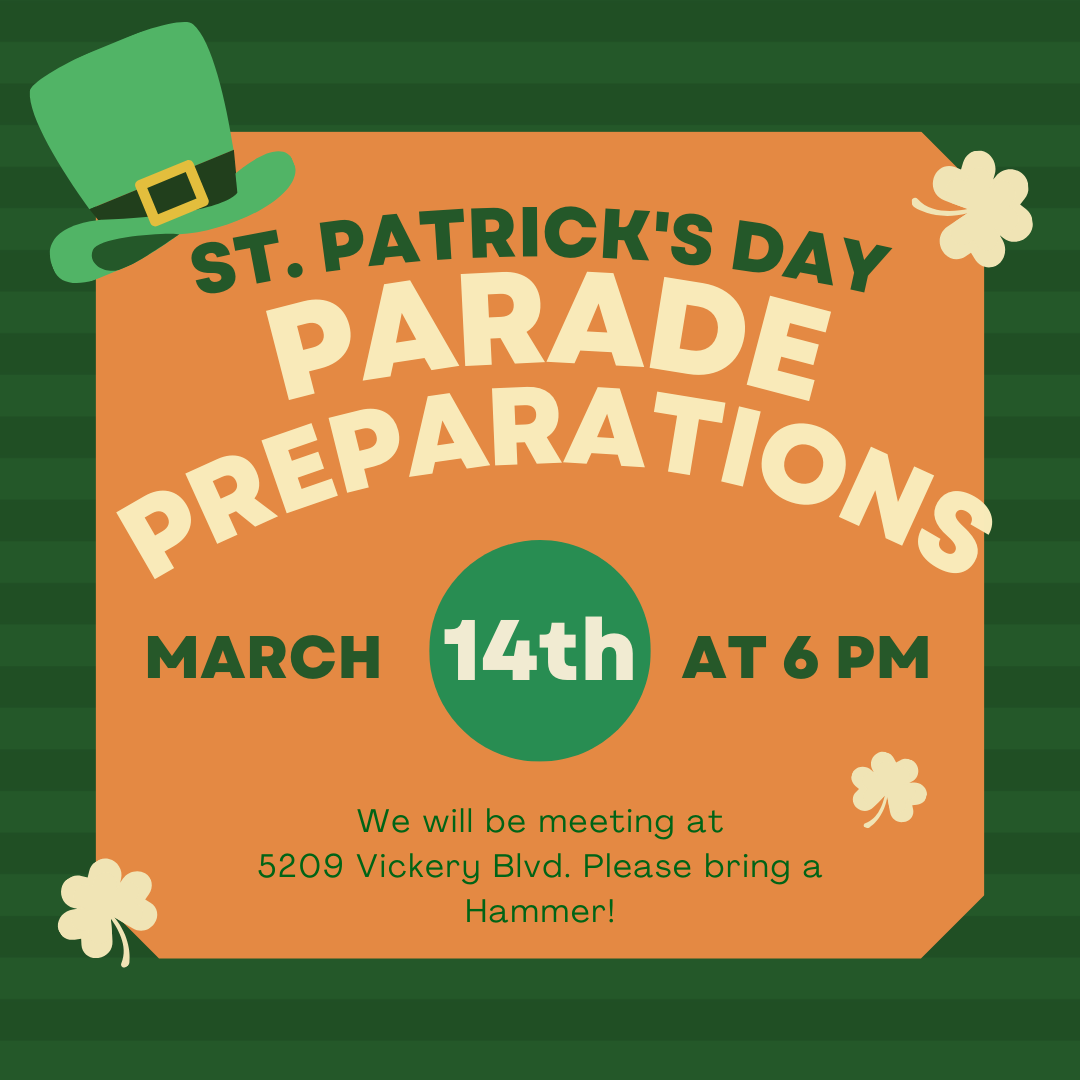 🍀St. Patty's Parade Sign Building & Placement 3/14