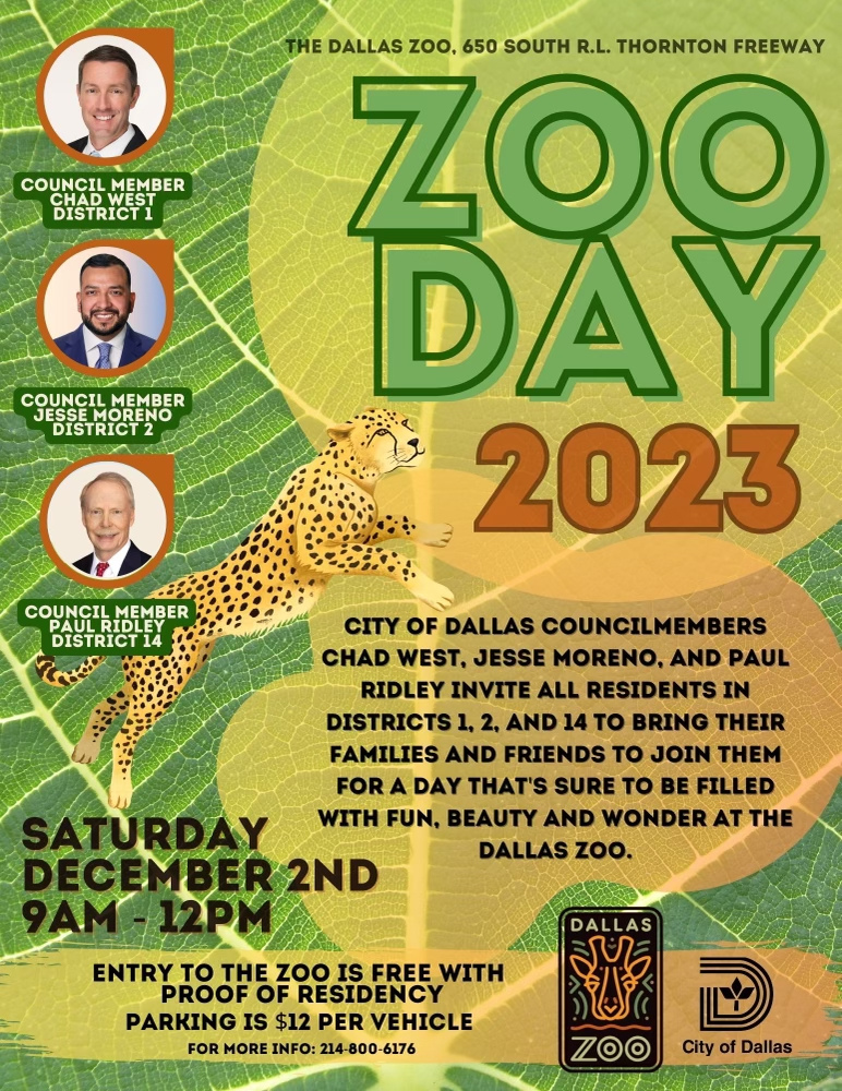 Free Zoo Day for District 14 Residents Sat, Dec. 2nd