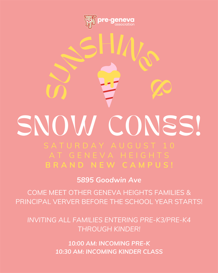 SUNSHINE & SNOW CONES - PreK/Kinder Fams RSVP requested