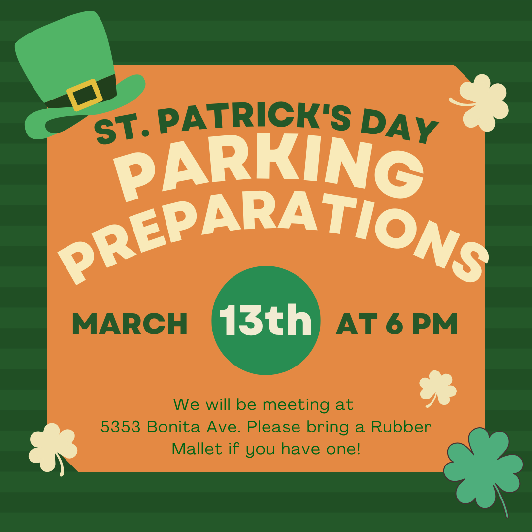 Volunteers Needed - St. Patty's Parade Sign Placement - 3/13 @ 6pm